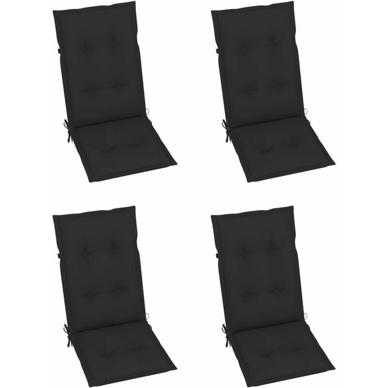 

Happyshopping - Cojines para sillas de jardin 4 uds negro 120x50x7 cm