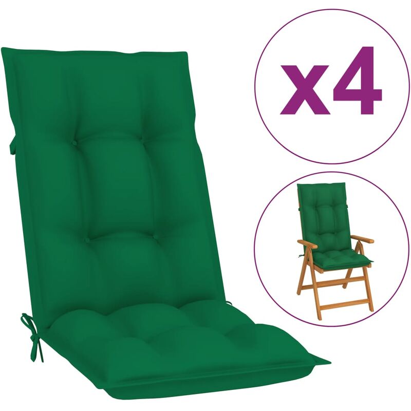 

Cojines para sillas de jardín 4 uds verde 120x50x7 cm