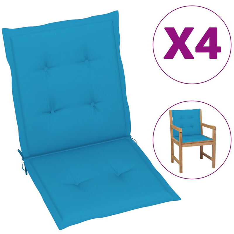 

Cojines para sillas de jardin 4 unidades azul 100x50x4 cm