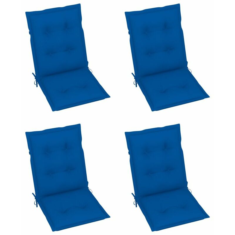 

Cojines para sillas de jardin 4 unidades azul real 100x50x7 cm