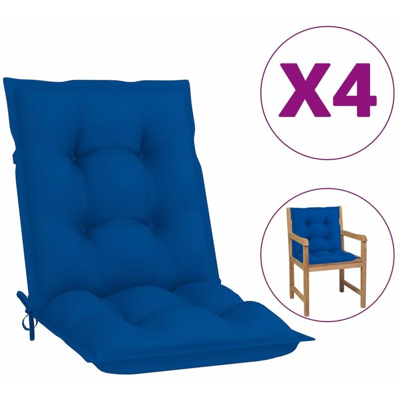 

Cojines para sillas de jardín 4 unidades azul real 100x50x7 cm