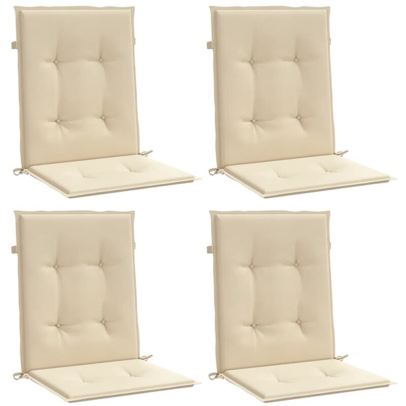 

vidaXL Cojines para sillas de jardín 4 unidades beige 100x50x4 cm - Beige