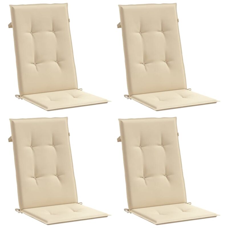 

vidaXL Cojines para sillas de jardín 4 unidades beige 120x50x4 cm - Beige