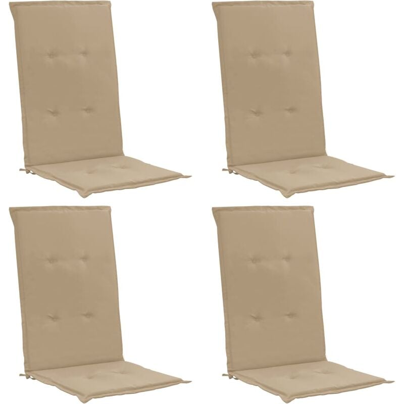 

Cojines para sillas de jardin 4 unidades beige 120x50x4 cm