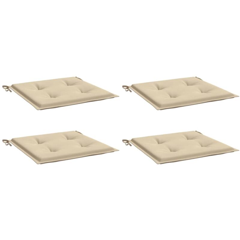 

vidaXL Cojines para sillas de jardín 4 unidades beige 40x40x4 cm - Beige