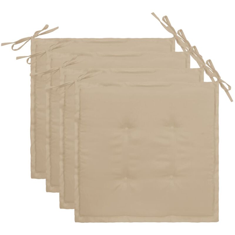 

Cojines para sillas de jardin 4 unidades beige 40x40x3 cm