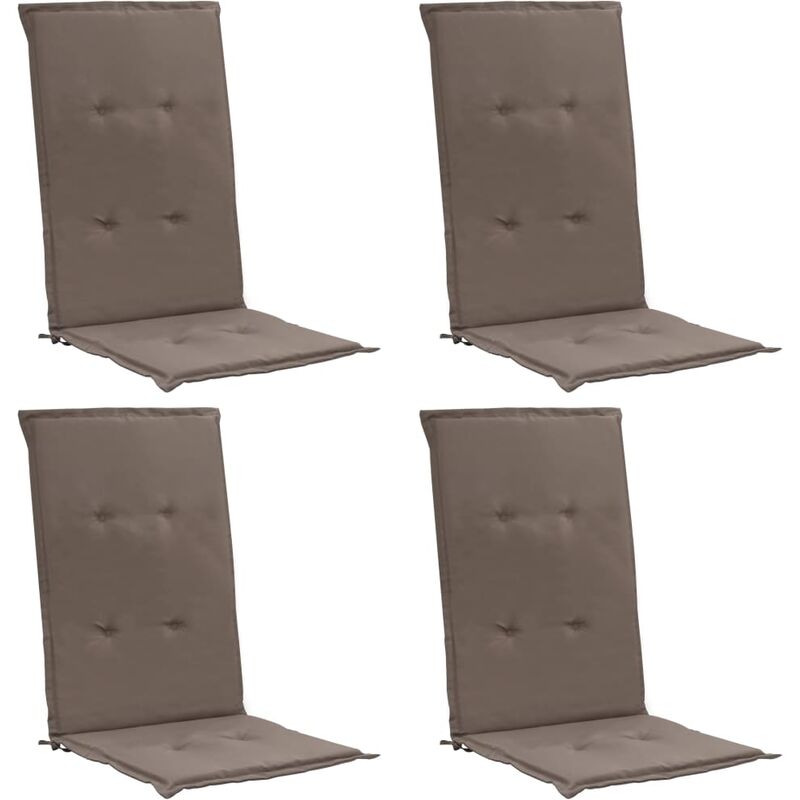 

Cojines para sillas de jardin 4 unidades gris taupe 120x50x4 cm
