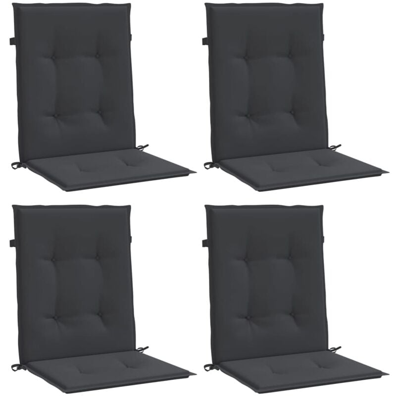 

vidaXL Cojines para sillas de jardín 4 unidades negro 100x50x4 cm - Negro