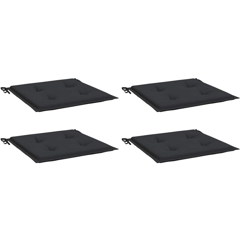 

vidaXL Cojines para sillas de jardín 4 unidades negro 40x40x4 cm - Negro
