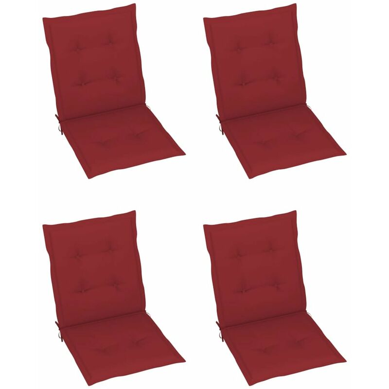

Happyshopping - Cojines para sillas de jardin 4 unidades rojo tinto 100x50x4 cm