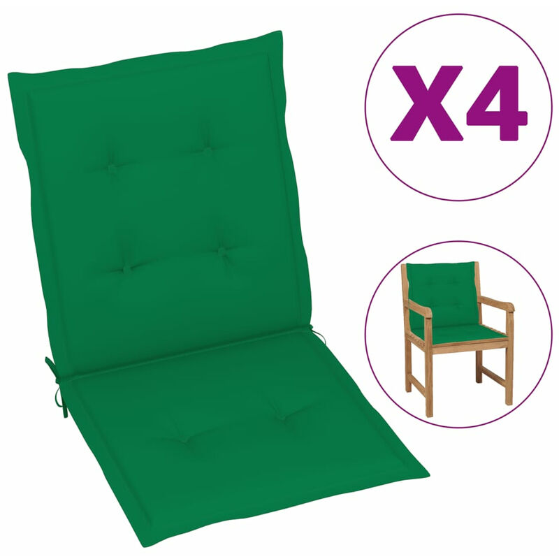 

Cojines para sillas de jardin 4 unidades verde 100x50x4 cm