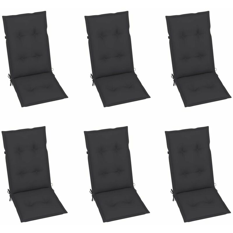 

Happyshopping - Cojines para sillas de jardin 6 uds gris antracita 120x50x7 cm