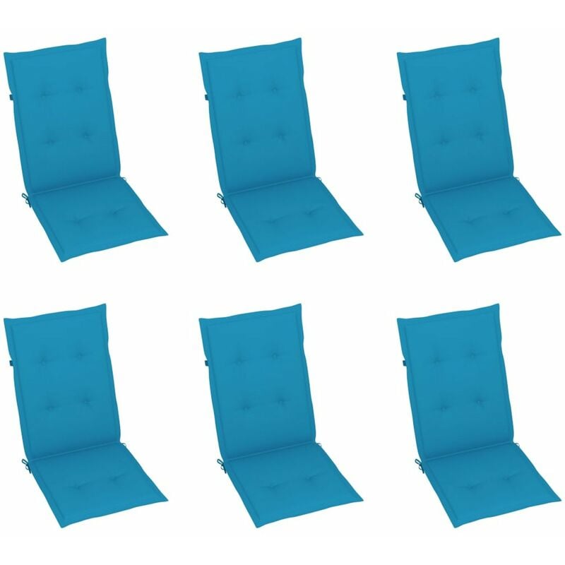 

Cojines para sillas de jardin 6 unidades azul 120x50x4 cm