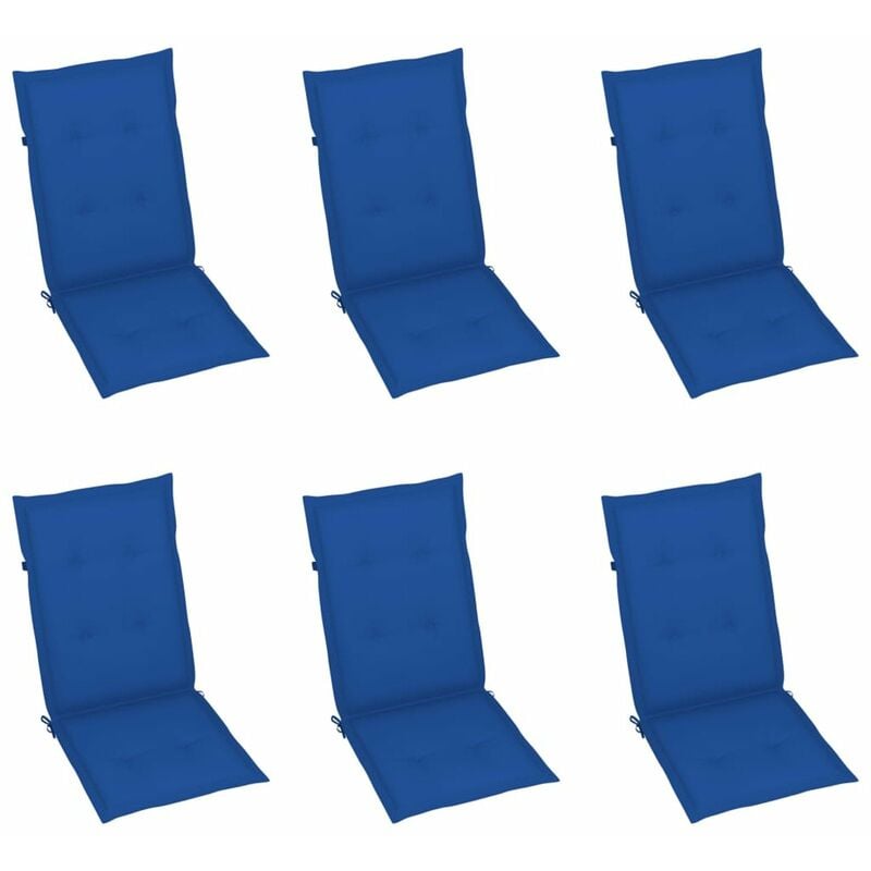 

Cojines para sillas de jardin 6 unidades azul klein 120x50x4 cm