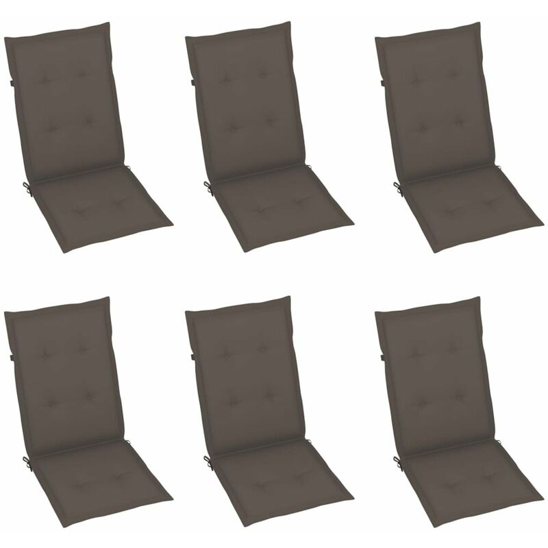 

Cojines para sillas de jardin 6 unidades gris taupe 120x50x4 cm