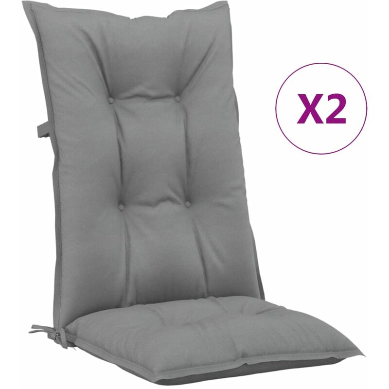 

Cojines para sillas de jardín 2 uds gris 120x50x7 cm - Gris