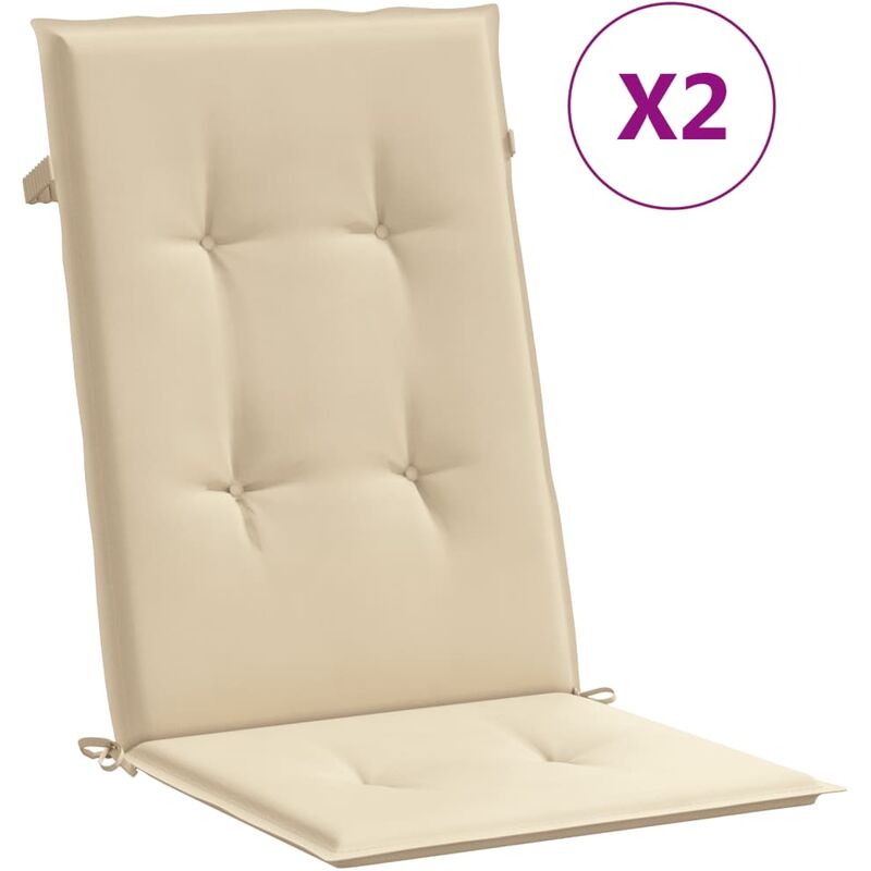 

Cojines para sillas de jardín 2 unidades beige 120x50x3 cm - Beige
