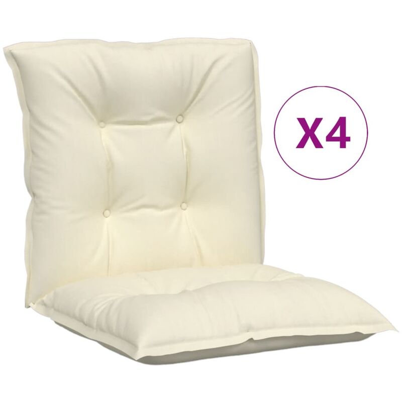 

Cojines para sillas de jardín 4 uds color crema 100x50x7 cm - Crema