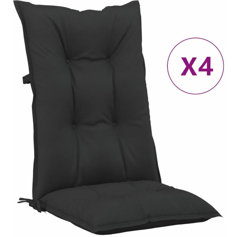 

Cojines para sillas de jardín 4 uds negro 120x50x7 cm - Negro