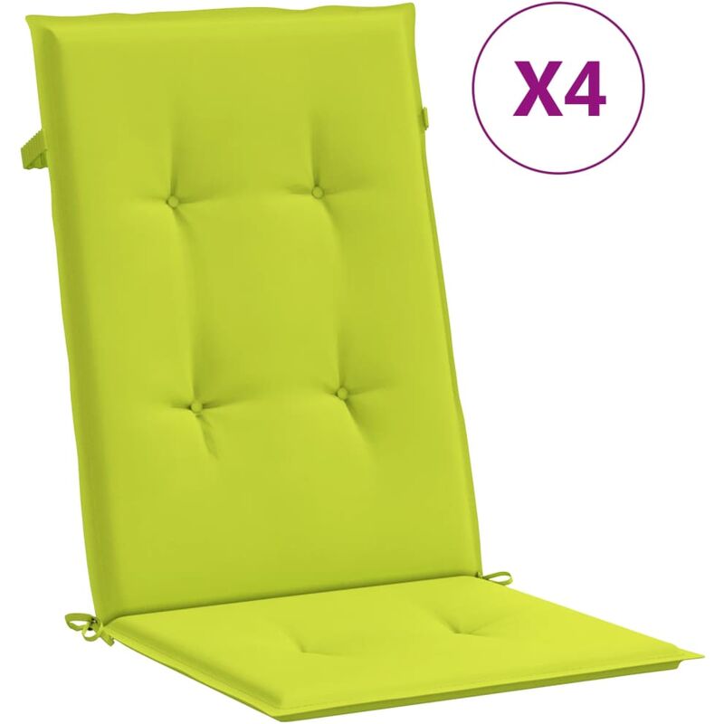 

Cojines para sillas de jardín 4 uds verde brilante 120x50x4 cm - Verde