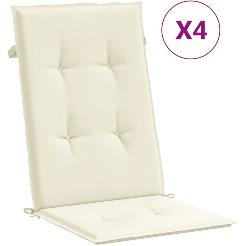 

Cojines para sillas de jardín 4 unidades crema 120x50x3 cm - Crema