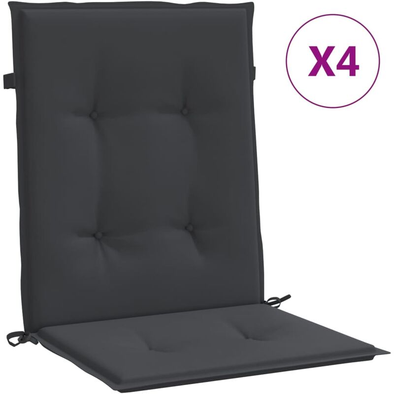 

Cojines para sillas de jardín 4 unidades negro 100x50x3 cm - Negro