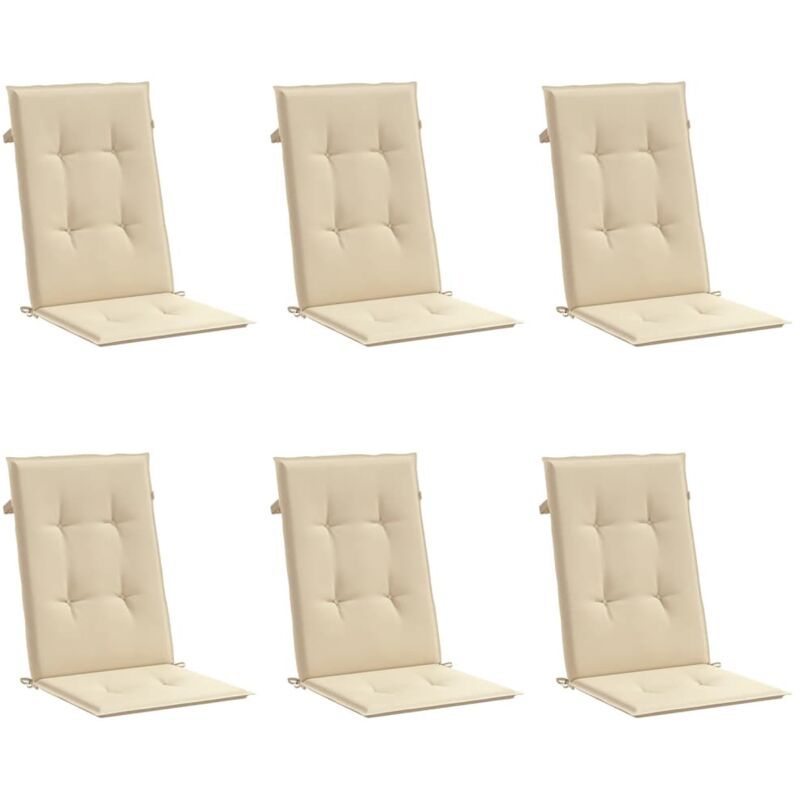 

vidaXL Cojines para sillas de jardín 6 unidades beige 120x50x4 cm - Beige