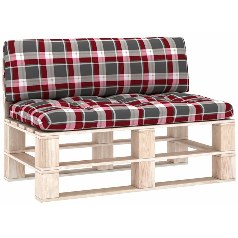 

Happyshopping - Cojines para sofa de palets 2 piezas estampado a cuadros rojos