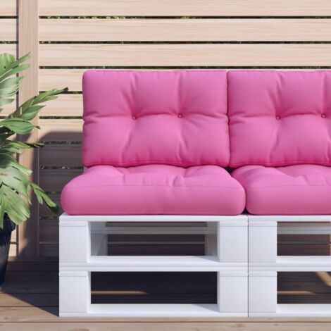 Cojines para sofá de palets 2 piezas tela rosa