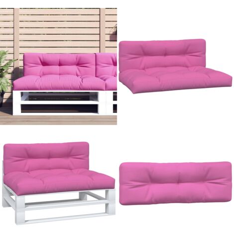Cojines para sofá de palets 2 piezas tela rosa - Cojines para jardín - Cojines para patio