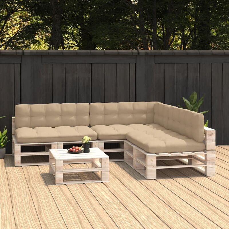 

Cojines para sofá de palets 7 piezas beige