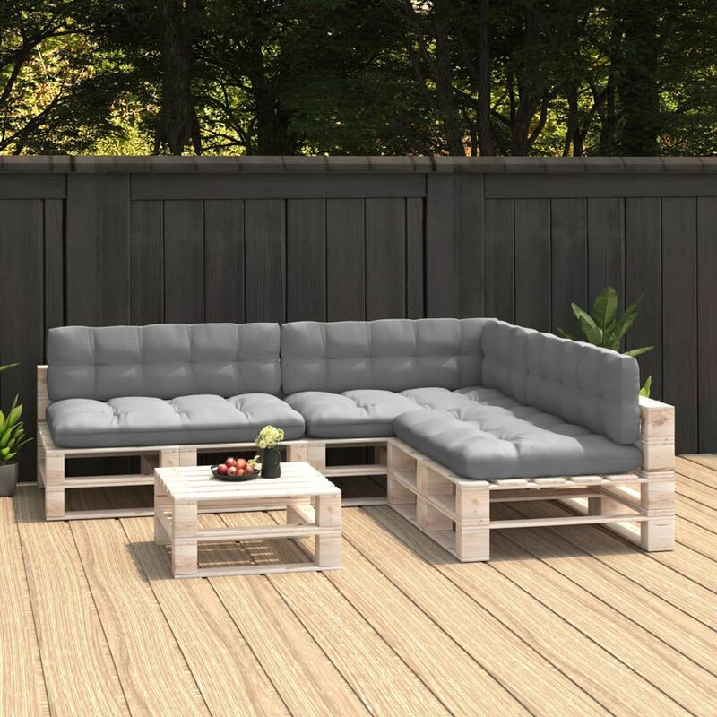 

Happyshopping - Cojines para sofa de palets 7 piezas gris
