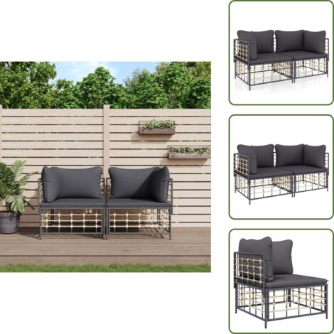 Cojines para sofá - vidaXL Sofás de esquina modulares con cojines 2 uds ratán sintético - Muebles de jardín