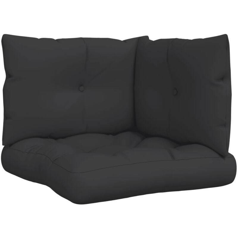 

vidaXL Cojines para sofás de palés 3 piezas tela negro - Negro