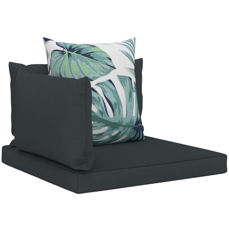 

Happyshopping - Cojines para sofas de pales 4 piezas tela gris antracita