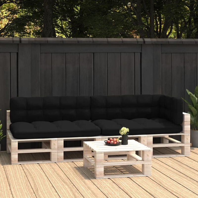 

Happyshopping - Cojines para sofas de palets 5 piezas negro