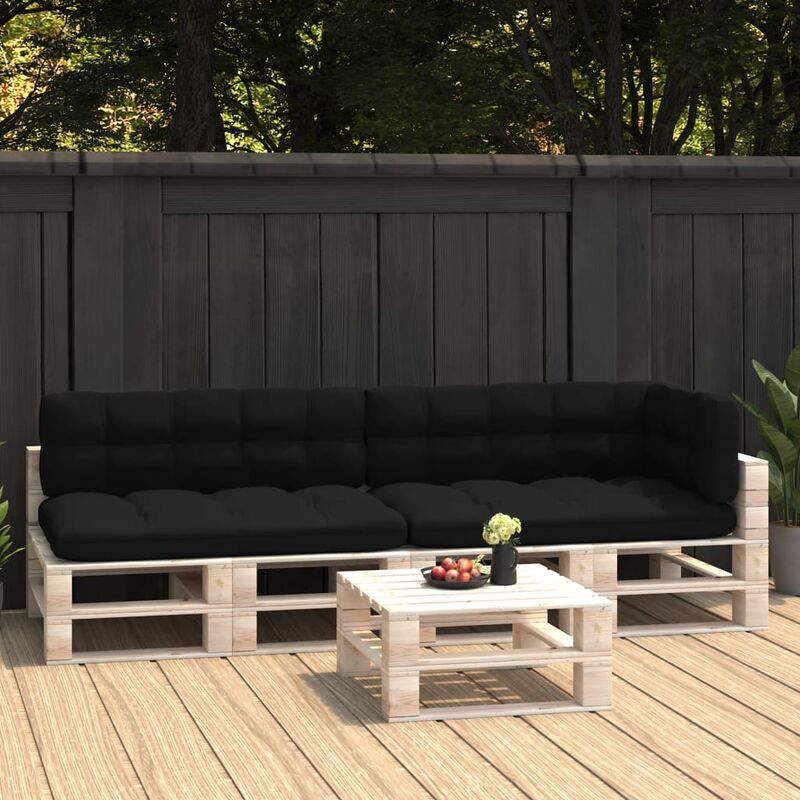 

Cojines para sofás de palets 5 piezas negro