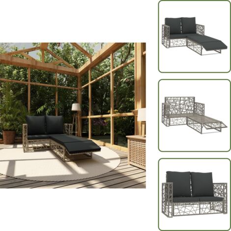 Cojines para sofás - vidaXL Set de muebles de jardín 2 pzas y cojines ratán sintético gris - Muebles exteriores
