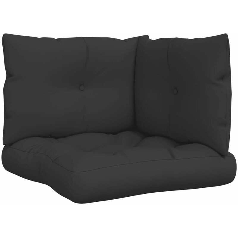 

Cojines para sofás de palés 3 piezas tela negro - Negro