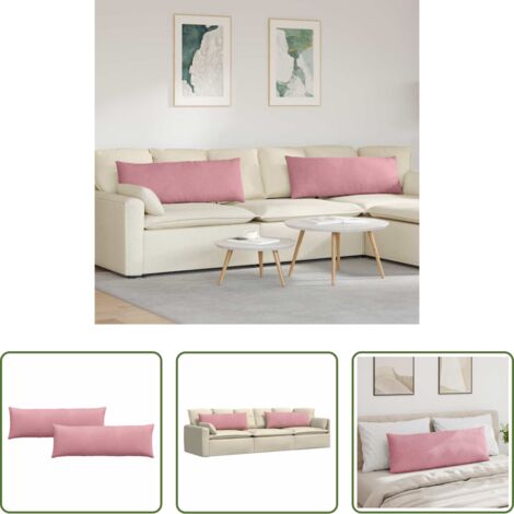 Cojines rosa -  Cojines de sofá 2 pcs Rosa 120 x 40 cm Tela de pana
