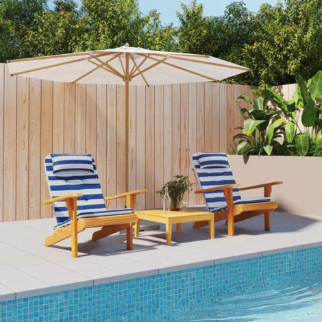 Cojines silla Adirondack 2 uds tela Oxford a rayas azul