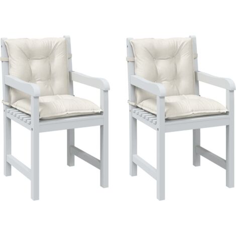 Cojines silla respaldo bajo 2 ud tela crema melange 100x50x7 cm