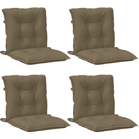 Cojines silla respaldo bajo 4 ud tela taupe melange 100x50x7 cm vidaXL