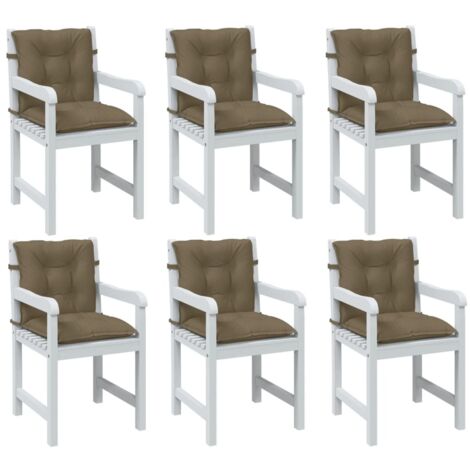 Cojines silla respaldo bajo 6 ud tela taupe melange 100x50x7 cm