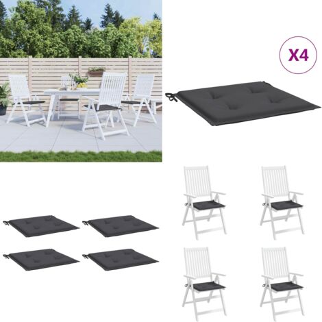 Cojines sillas de jardín 4 uds tela Oxford antracita 40x40x4 cm - Cojines de silla - Cojines de exterior