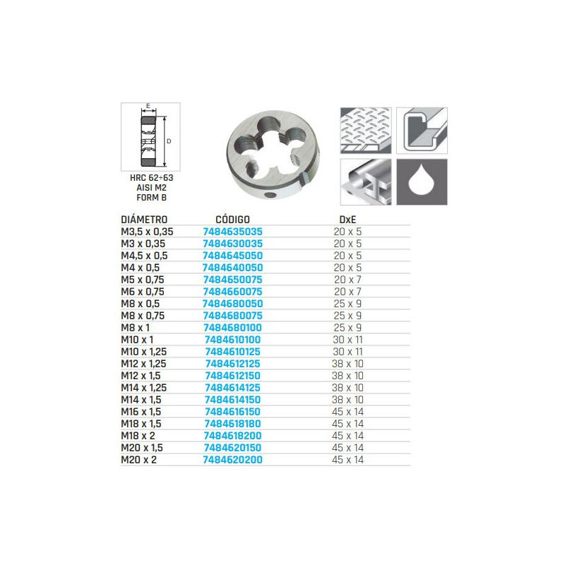 

Cojinete Redondo HSS MF 7484635035 | M16 x 1.5