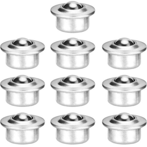 Cojinete transportador de acero inoxidable, unidad de rodamiento de bolas de transferencia, ruedas de bolas universales montadas en base metálica, 10 unidades