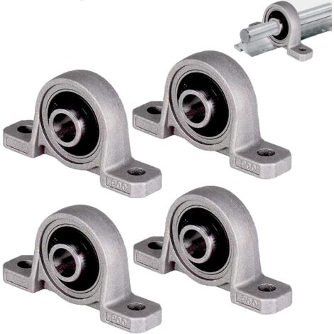 Cojinetes de soporte con brida, 10 mm, aleación de zinc, 4 piezas