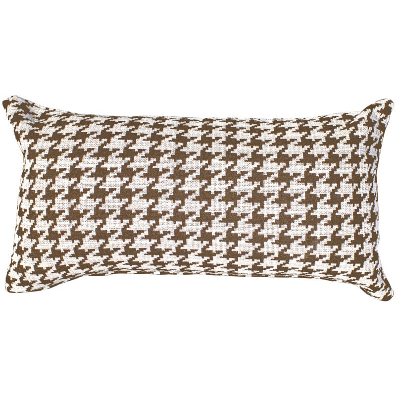 

kuateh - Cojín con Relleno con Estampado Pata de Gallo Ribe Kuatéh Marrón y Blanco 55x30 cm