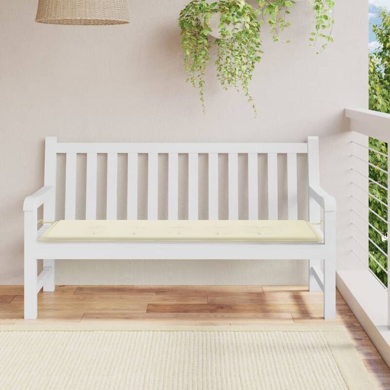 

Cojín de banco de jardín blanco crema 150x50x3 cm - Crema